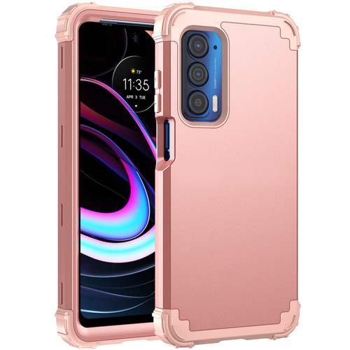 Motorola Edge 2021 PC + Silicone Phone Case - Rose Gold